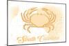 South Carolina - Crab - Yellow - Coastal Icon-Lantern Press-Mounted Art Print