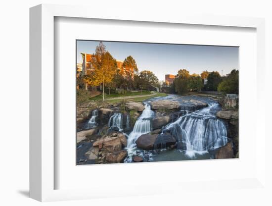 South Carolina, Greenville, Falls Park on the Reedy River, Dawn-Walter Bibikow-Framed Photographic Print