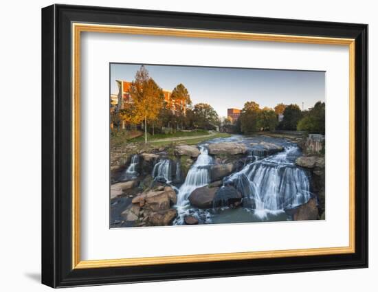 South Carolina, Greenville, Falls Park on the Reedy River, Dawn-Walter Bibikow-Framed Photographic Print
