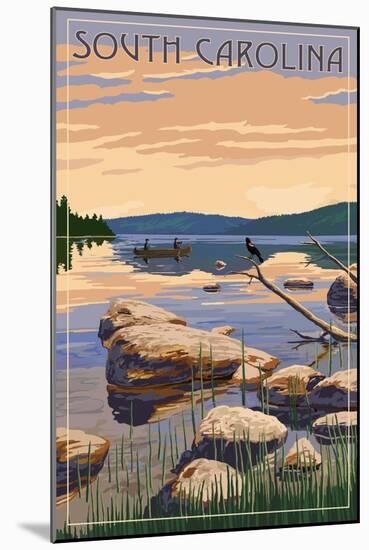 South Carolina - Lake Sunrise Scene-Lantern Press-Mounted Art Print