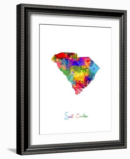 South Carolina Map-Michael Tompsett-Framed Art Print