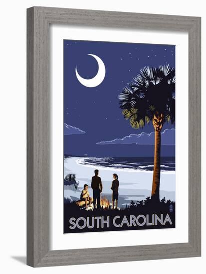South Carolina Palmetto Moon-Lantern Press-Framed Art Print