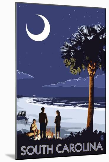 South Carolina Palmetto Moon-Lantern Press-Mounted Art Print