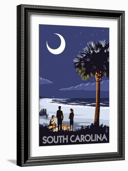 South Carolina Palmetto Moon-Lantern Press-Framed Art Print