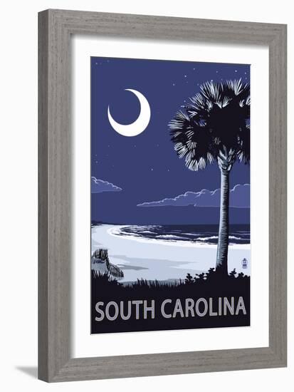 South Carolina - Palmetto Moon-Lantern Press-Framed Art Print