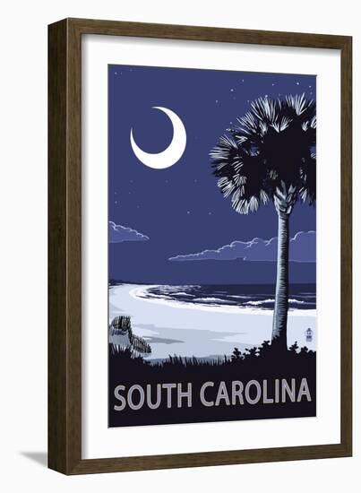 South Carolina - Palmetto Moon-Lantern Press-Framed Art Print