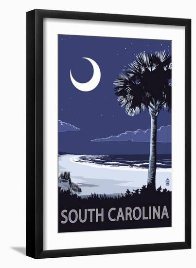 South Carolina - Palmetto Moon-Lantern Press-Framed Art Print