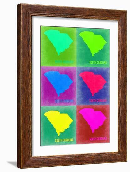 South Carolina Pop Art Map 2-NaxArt-Framed Art Print