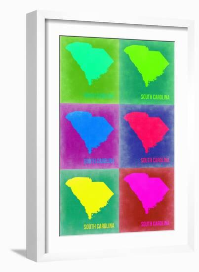 South Carolina Pop Art Map 2-NaxArt-Framed Art Print