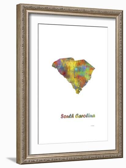 South Carolina State Map 1-Marlene Watson-Framed Giclee Print