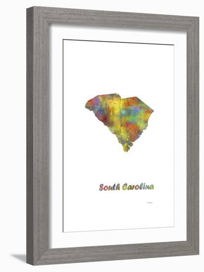 South Carolina State Map 1-Marlene Watson-Framed Giclee Print