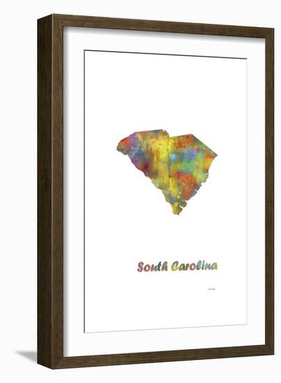 South Carolina State Map 1-Marlene Watson-Framed Giclee Print