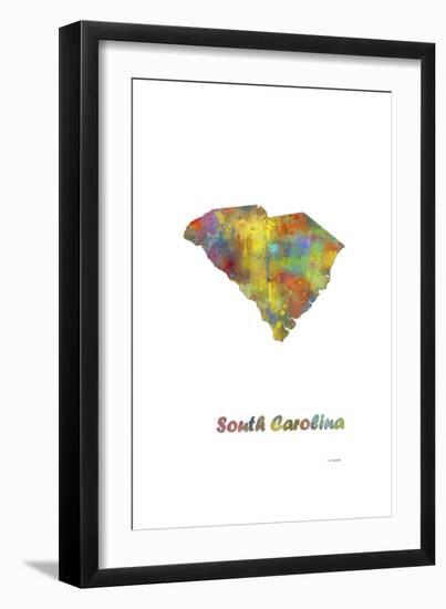 South Carolina State Map 1-Marlene Watson-Framed Giclee Print