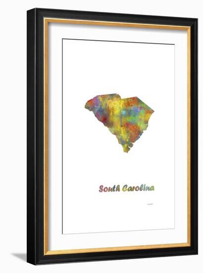 South Carolina State Map 1-Marlene Watson-Framed Giclee Print