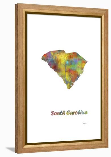 South Carolina State Map 1-Marlene Watson-Framed Premier Image Canvas