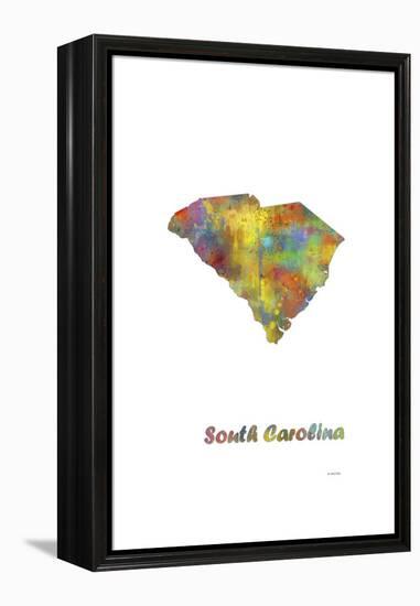 South Carolina State Map 1-Marlene Watson-Framed Premier Image Canvas