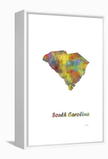 South Carolina State Map 1-Marlene Watson-Framed Premier Image Canvas