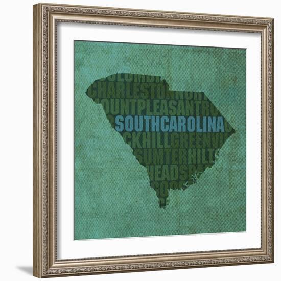 South Carolina State Words-David Bowman-Framed Giclee Print