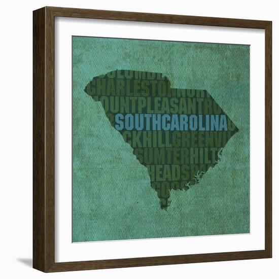 South Carolina State Words-David Bowman-Framed Giclee Print