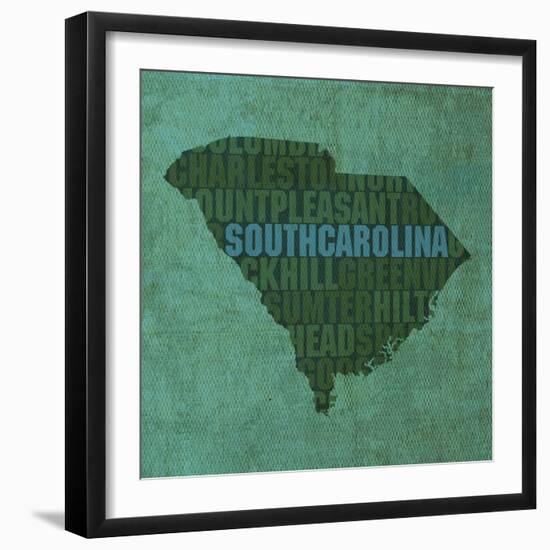 South Carolina State Words-David Bowman-Framed Giclee Print