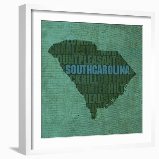 South Carolina State Words-David Bowman-Framed Giclee Print