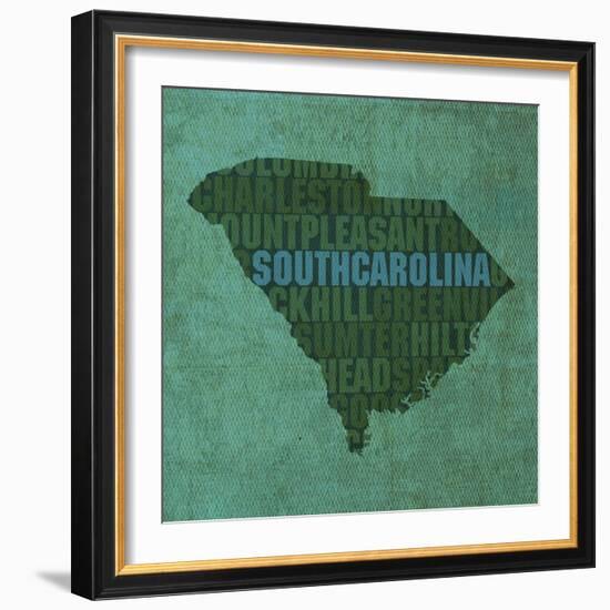 South Carolina State Words-David Bowman-Framed Giclee Print