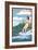 South Carolina - Water Skier and Lake-Lantern Press-Framed Art Print