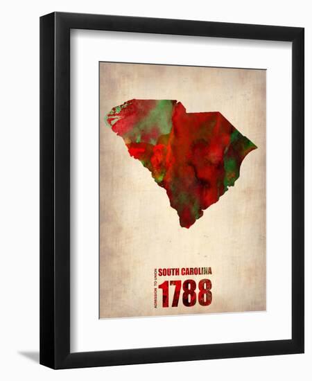 South Carolina Watercolor Map-NaxArt-Framed Art Print