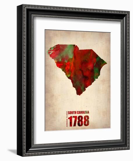 South Carolina Watercolor Map-NaxArt-Framed Art Print