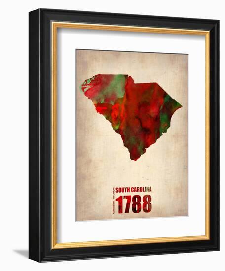 South Carolina Watercolor Map-NaxArt-Framed Art Print