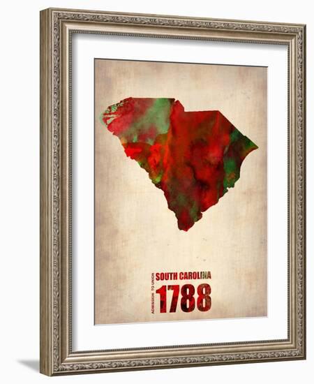 South Carolina Watercolor Map-NaxArt-Framed Art Print