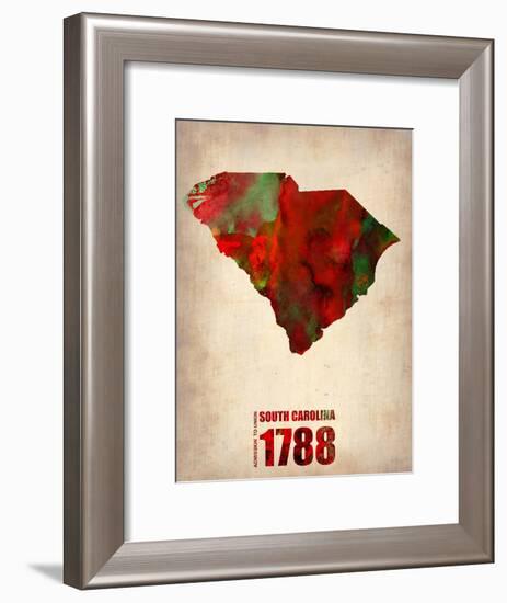 South Carolina Watercolor Map-NaxArt-Framed Art Print