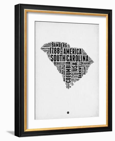 South Carolina Word Cloud 1-NaxArt-Framed Art Print