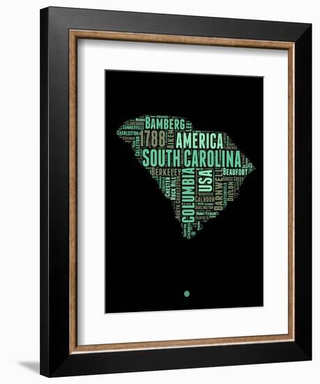 South Carolina Word Cloud 2-NaxArt-Framed Premium Giclee Print