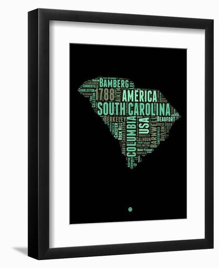 South Carolina Word Cloud 2-NaxArt-Framed Premium Giclee Print