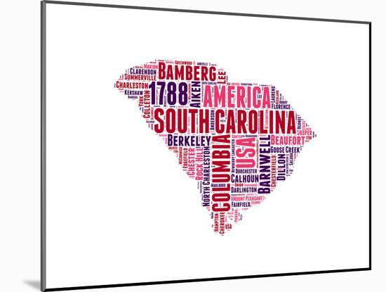 South Carolina Word Cloud Map-NaxArt-Mounted Art Print