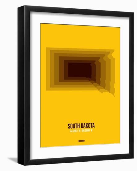 South Dakota Radiant Map 3-NaxArt-Framed Art Print