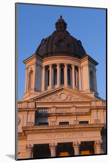 South Dakota State Capitol Exterior, Sunset, Pierre, South Dakota, USA-Walter Bibikow-Mounted Photographic Print