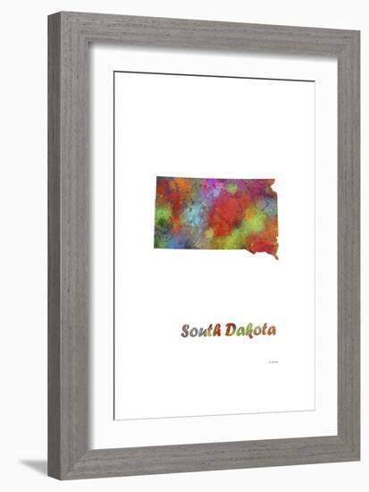 South Dakota State Map 1-Marlene Watson-Framed Giclee Print