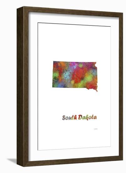 South Dakota State Map 1-Marlene Watson-Framed Giclee Print