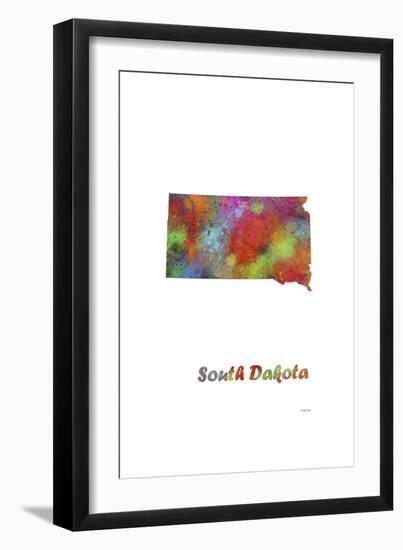 South Dakota State Map 1-Marlene Watson-Framed Giclee Print