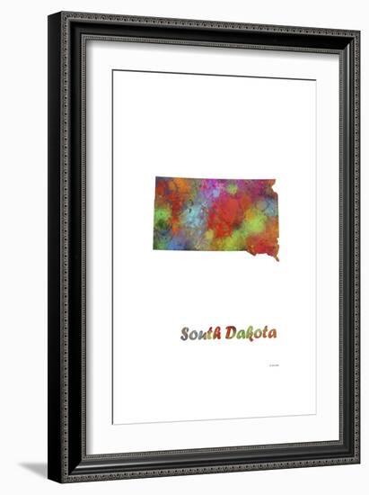 South Dakota State Map 1-Marlene Watson-Framed Giclee Print
