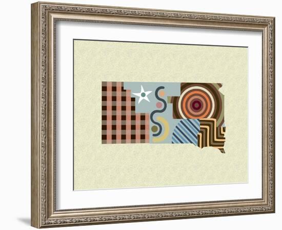 South Dakota State Map-Lanre Adefioye-Framed Giclee Print