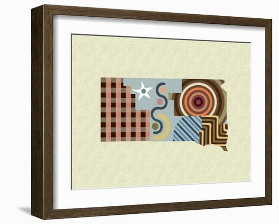 South Dakota State Map-Lanre Adefioye-Framed Giclee Print