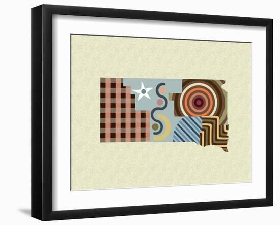 South Dakota State Map-Lanre Adefioye-Framed Giclee Print