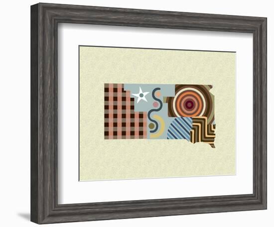 South Dakota State Map-Lanre Adefioye-Framed Giclee Print