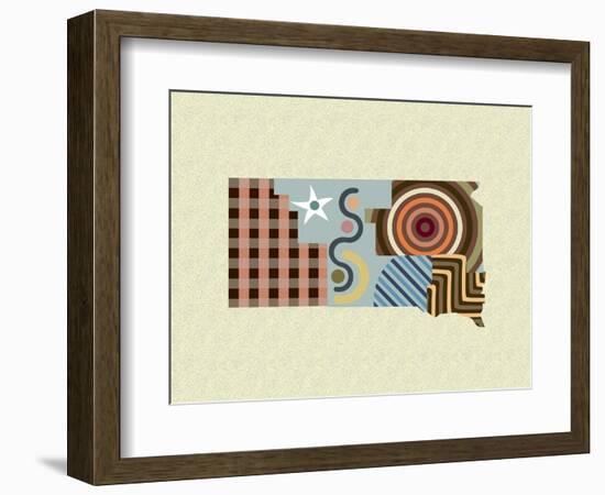 South Dakota State Map-Lanre Adefioye-Framed Giclee Print