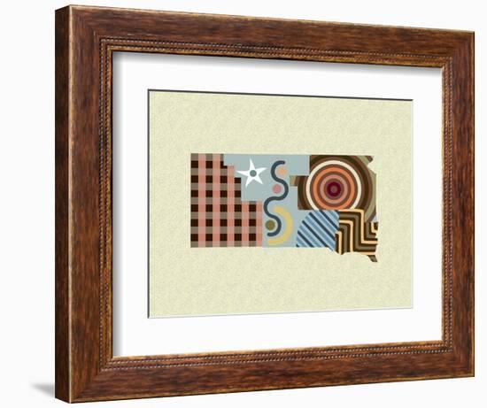 South Dakota State Map-Lanre Adefioye-Framed Giclee Print