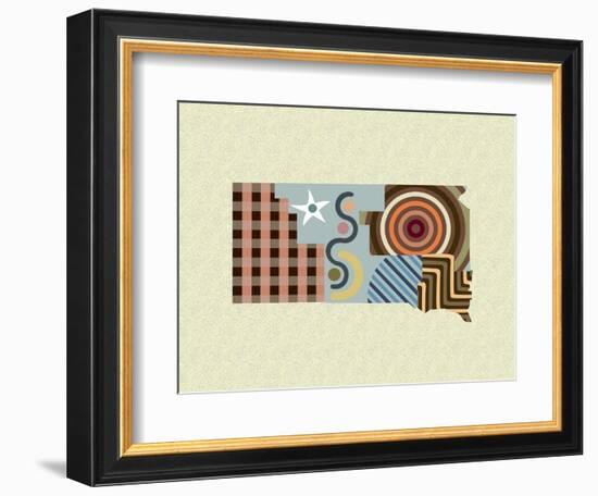 South Dakota State Map-Lanre Adefioye-Framed Giclee Print