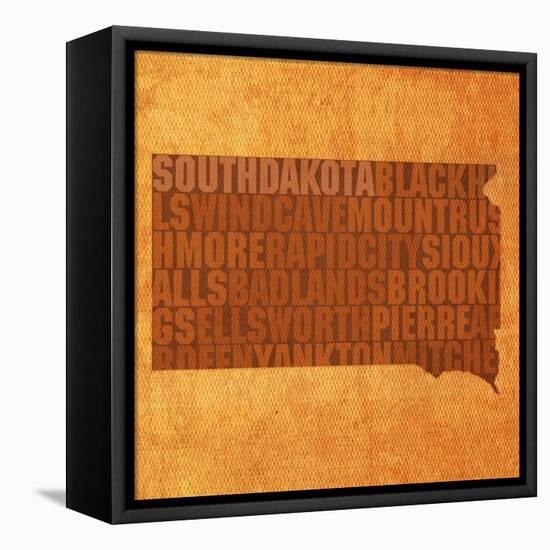 South Dakota State Words-David Bowman-Framed Premier Image Canvas